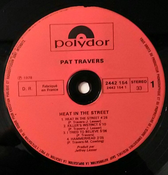 Pat Travers Band - Heat In The Street | Polydor (2442 154) - 3