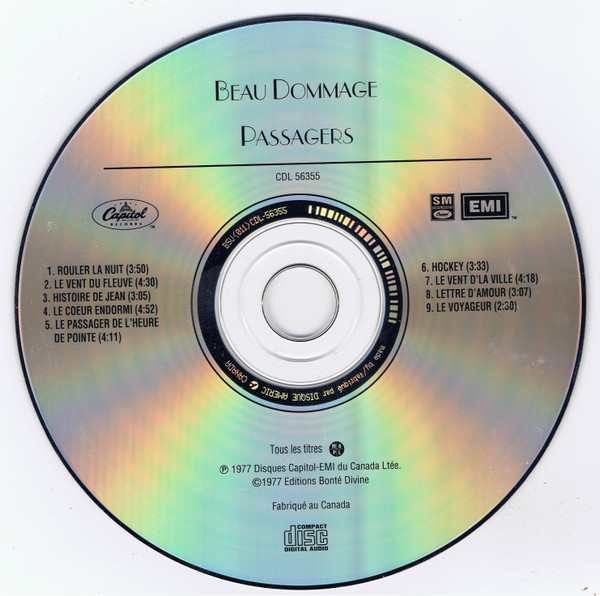 Beau Dommage - Passagers | Capitol Records (CDL 56355) - 3 Beau Dommage - Passagers | Capitol Records (CDL 56355) - 3
