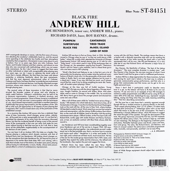 Andrew Hill - Black Fire | Blue Note (B0029975-01) - 2