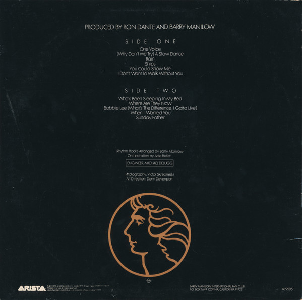 Barry Manilow - One Voice | Arista (AL 9505) - main Barry Manilow - One Voice | Arista (AL 9505) - main