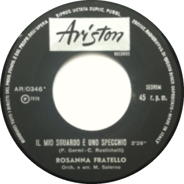 Rosanna Fratello - Il Mio Sguardo È Uno Specchio | Ariston Records (AR/0346) - 4