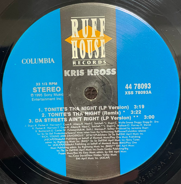 Kris Kross - Tonite's Tha Night | Ruffhouse Records (44 78093) - 3