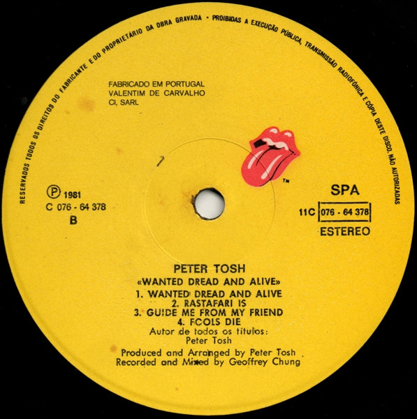 Peter Tosh - Wanted Dread & Alive | Rolling Stones Records (11C 076 - 64378) - 4 Peter Tosh - Wanted Dread & Alive | Rolling Stones Records (11C 076 - 64378) - 4