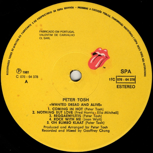 Peter Tosh - Wanted Dread & Alive | Rolling Stones Records (11C 076 - 64378) - 3 Peter Tosh - Wanted Dread & Alive | Rolling Stones Records (11C 076 - 64378) - 3