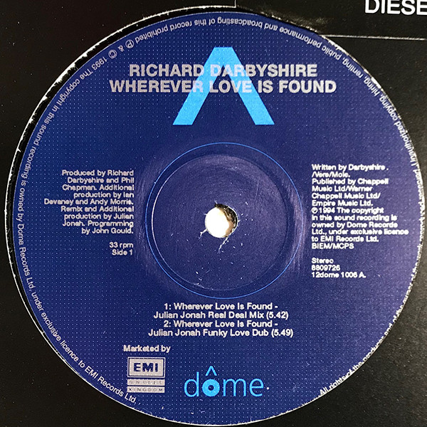Richard Darbyshire - Wherever Love Is Found | Dome Records (12DOME 1006) - 2 Richard Darbyshire - Wherever Love Is Found | Dome Records (12DOME 1006) - 2