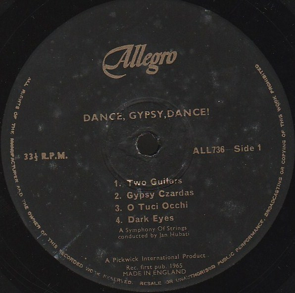 Symphony Of Strings - Dance, Gypsy, Dance! | Allegro Records (ALL736) - 2