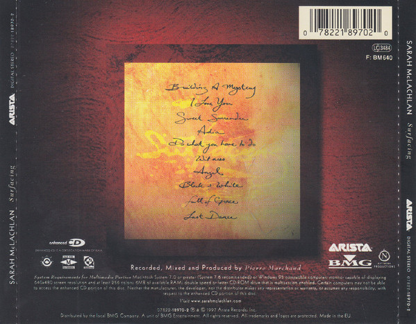 Sarah McLachlan - Surfacing | Arista (07822-18970-2) - 2
