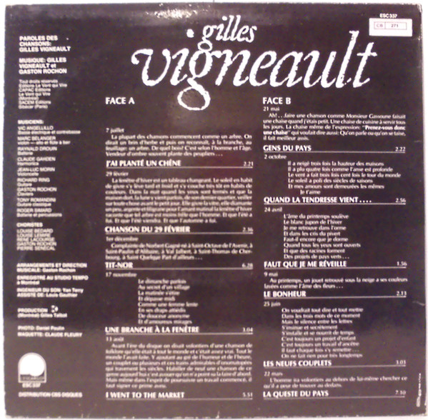 Gilles Vigneault - J'ai Planté Un Chêne... | L'Escargot (ESC 337) - 2