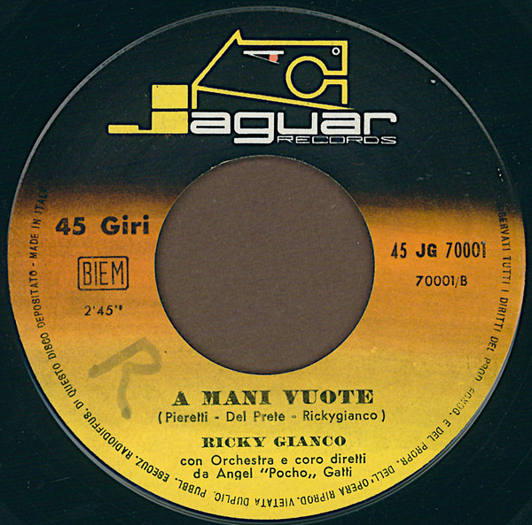Ricky Gianco - Il Tramonto / A Mani Vuote | Jaguar Records (JG 70001) - 4