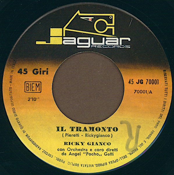 Ricky Gianco - Il Tramonto / A Mani Vuote | Jaguar Records (JG 70001) - 3