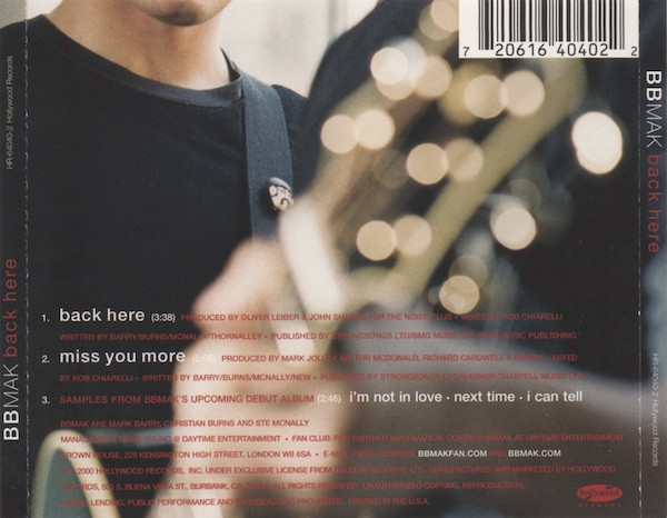 BBMak - Back Here | Hollywood Records (HR-64040-2) - 2 BBMak - Back Here | Hollywood Records (HR-64040-2) - 2
