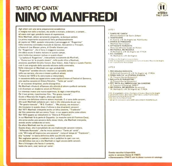 Nino Manfredi - Tanto Pe' Canta' | It (TNLT 3014) - 4 Nino Manfredi - Tanto Pe' Canta' | It (TNLT 3014) - 4