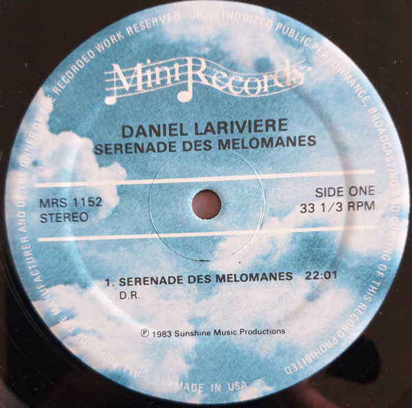Daniel Larivière - Sérénade Des Mélomanes | Mini Records (MRS 1152) - 3