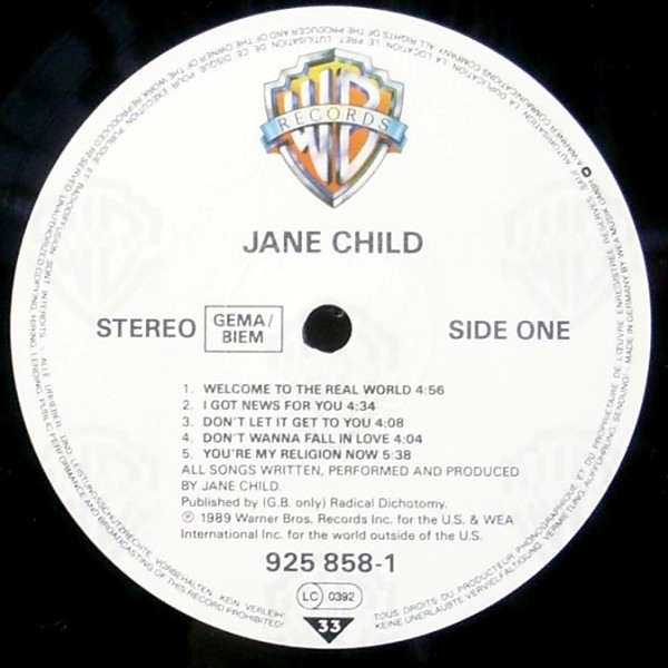 Jane Child - Jane Child | Warner Bros. Records (925 858-1) - 3