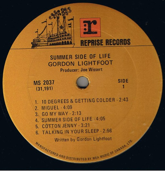Gordon Lightfoot - Summer Side Of Life | Reprise Records (MS-2037) - 3 Gordon Lightfoot - Summer Side Of Life | Reprise Records (MS-2037) - 3