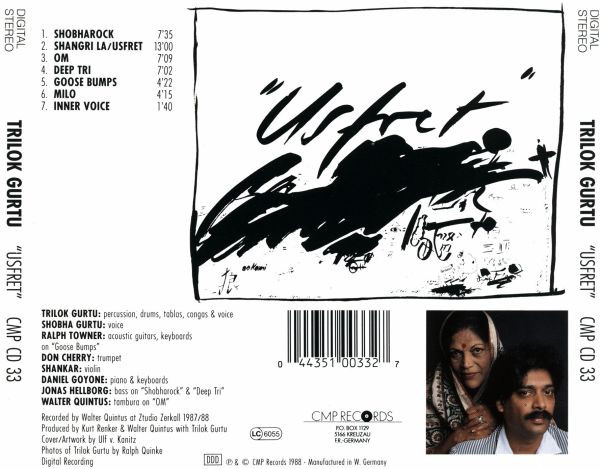 Trilok Gurtu - Usfret | CMP Records (CMP CD 33) - 2 Trilok Gurtu - Usfret | CMP Records (CMP CD 33) - 2
