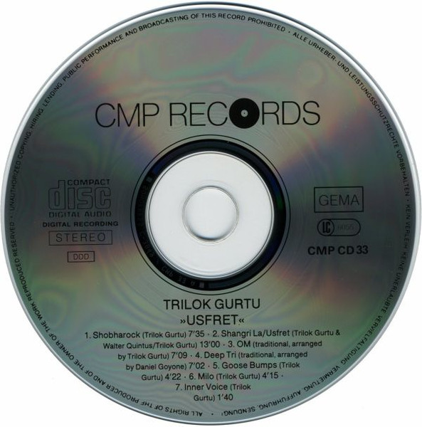 Trilok Gurtu - Usfret | CMP Records (CMP CD 33) - 3 Trilok Gurtu - Usfret | CMP Records (CMP CD 33) - 3