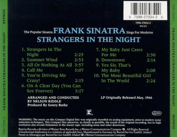 Frank Sinatra - Strangers In The Night | Reprise Records (7599-27034-2) - 2 Frank Sinatra - Strangers In The Night | Reprise Records (7599-27034-2) - 2