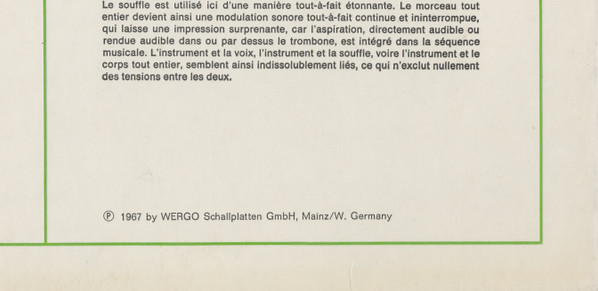 Luciano Berio - Circles · Sequenza I, III, V | WERGO (WER 60021) - 3 Luciano Berio - Circles · Sequenza I, III, V | WERGO (WER 60021) - 3