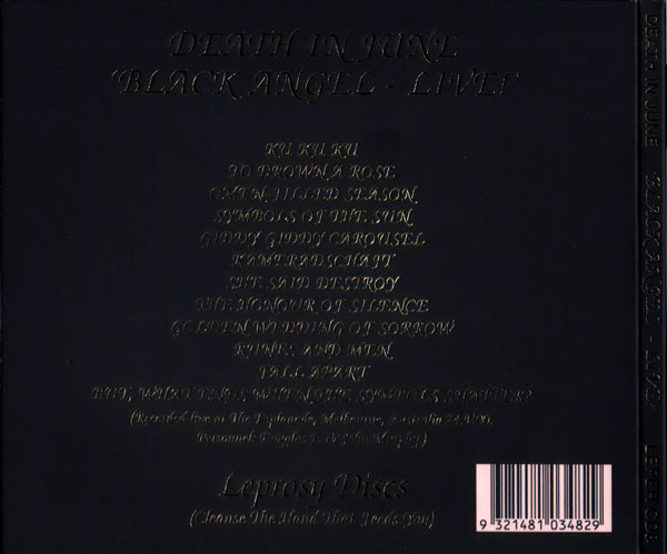 Death In June - ‘Black Angel - Live!’ | Leprosy Discs (LEPER CD8) - 3