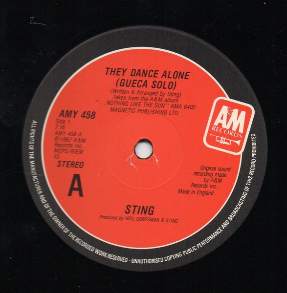 Sting - They Dance Alone | A&M Records (AMY 458)
