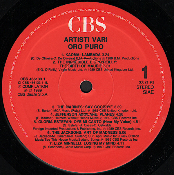 Various - Oro Puro | CBS (466133 1) - main Various - Oro Puro | CBS (466133 1) - main