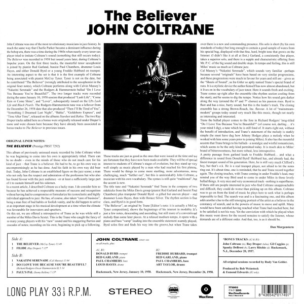 John Coltrane - The Believer | WaxTime (772003) - 3 John Coltrane - The Believer | WaxTime (772003) - 3