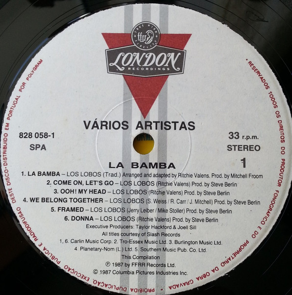 Various - La Bamba (Original Motion Picture Soundtrack) | London Records (828 058-1) - 2
