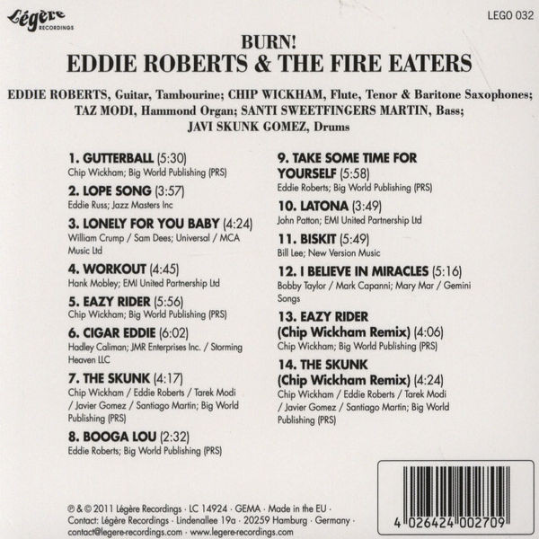 Eddie Roberts & The Fire Eaters - Burn! | Légère Recordings (LEGO 032) - 2