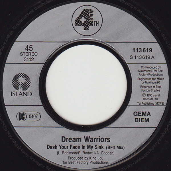 Dream Warriors - Wash Your Face In My Sink !! | Island Records (113 619) - 3 Dream Warriors - Wash Your Face In My Sink !! | Island Records (113 619) - 3