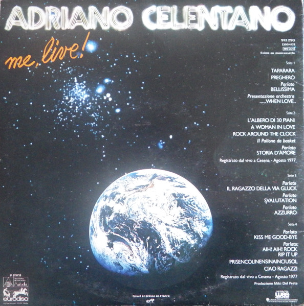 Adriano Celentano - Me, Live! | Eurodisc (913 290) - 2