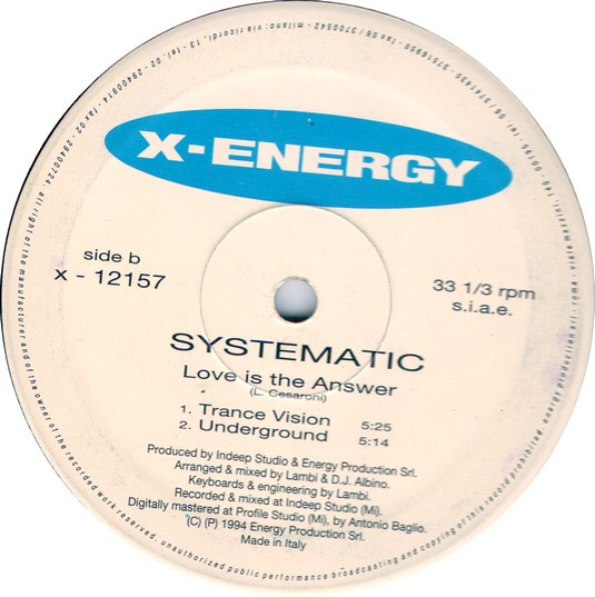 Systematic - Love Is The Answer | X-Energy Records (X-12157) - 4 Systematic - Love Is The Answer | X-Energy Records (X-12157) - 4