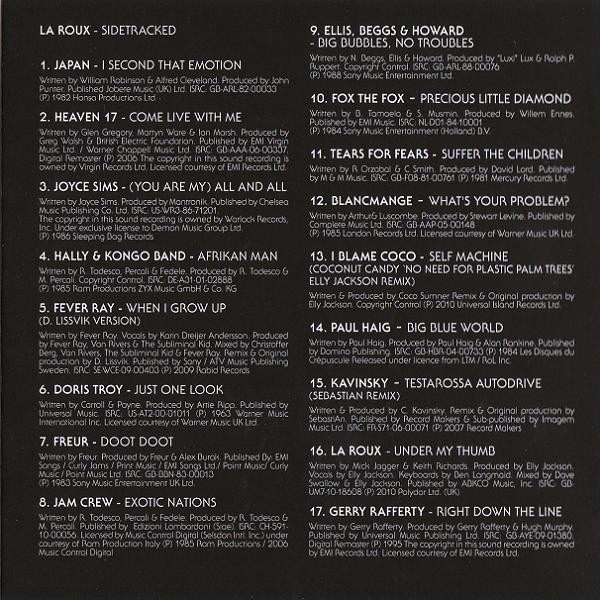 La Roux - Sidetracked | Renaissance (REN59CD) - main