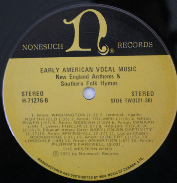 The Western Wind - Early American Vocal Music | Nonesuch (H-71276) - 4 The Western Wind - Early American Vocal Music | Nonesuch (H-71276) - 4