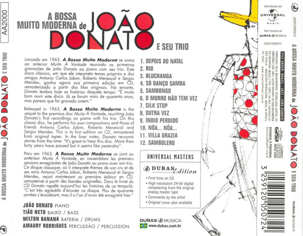 João Donato & Seu Trio - A Bossa Muito Moderna De João Donato E Seu Trio | Dubas Música (3259120050724) - 2