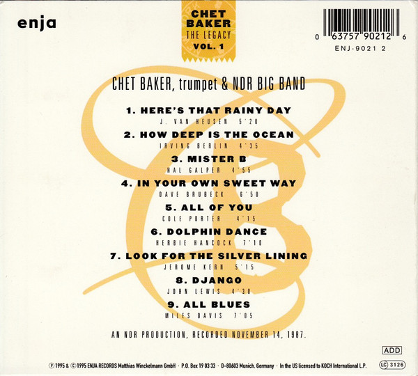Chet Baker - The Legacy [CD] | Enja Records (ENJ-9021 2) - 2