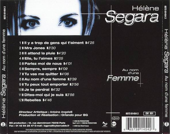 Hélène Ségara - Au Nom D'Une Femme | EastWest (8573 81454 2) - 2