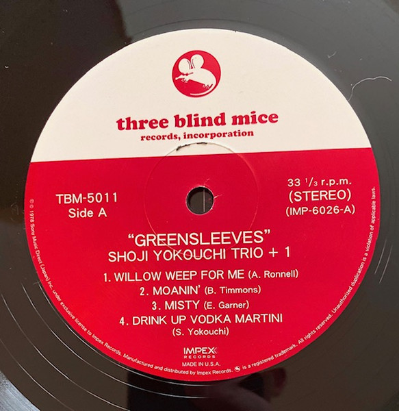 Shoji Yokouchi Trio Plus Yuri Tashiro - Greensleeves | Impex Records (TBM5011) - 3
