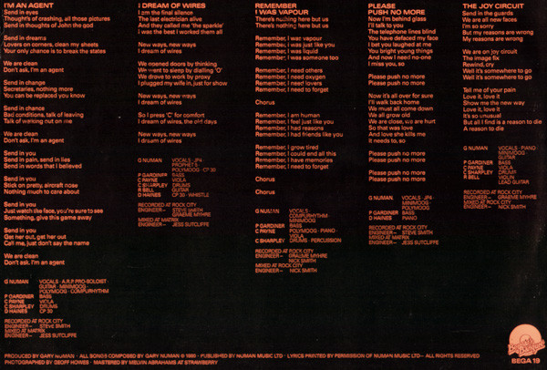 Gary Numan - Telekon | Beggars Banquet (BEGA 19) - 4 Gary Numan - Telekon | Beggars Banquet (BEGA 19) - 4