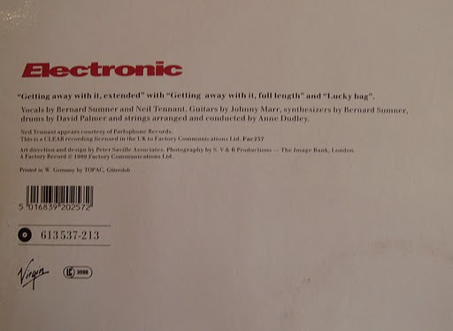 Electronic - Getting Away With It | Virgin (613537-213) - 2
