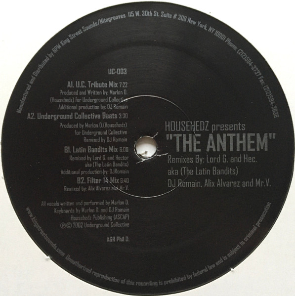 Househedz - The Anthem | Underground Collective Recordings (UC-003) - 3