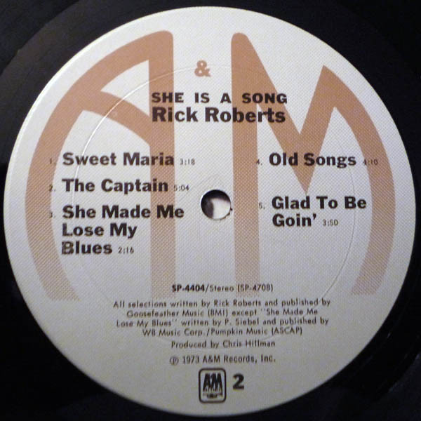 Rick Roberts - She Is A Song | A&M Records (SP 4404) - 4