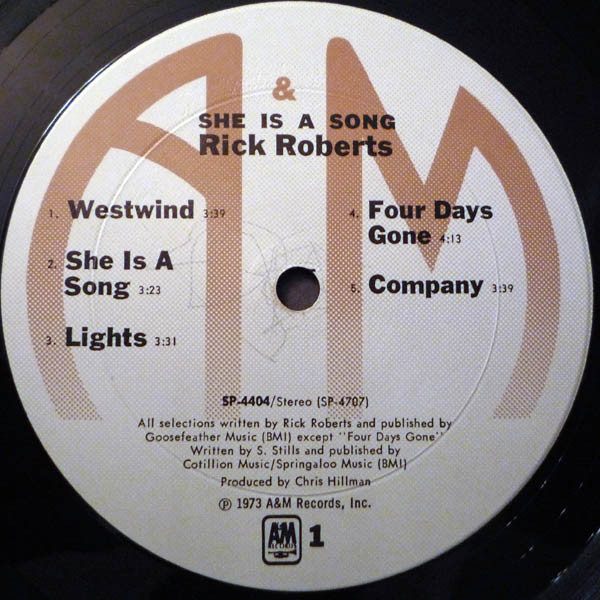 Rick Roberts - She Is A Song | A&M Records (SP 4404) - 3