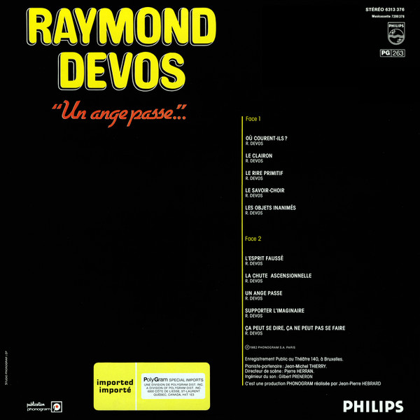 Raymond Devos - "Un Ange Passe" | Philips (6313376) - 3 Raymond Devos - "Un Ange Passe" | Philips (6313376) - 3