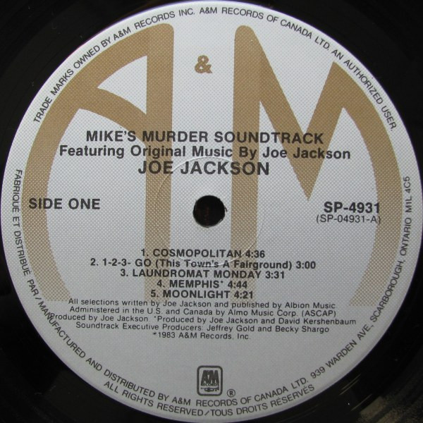 Joe Jackson - Mike's Murder - The Motion Picture Soundtrack | A&M Records (SP-4931) - 3 Joe Jackson - Mike's Murder - The Motion Picture Soundtrack | A&M Records (SP-4931) - 3