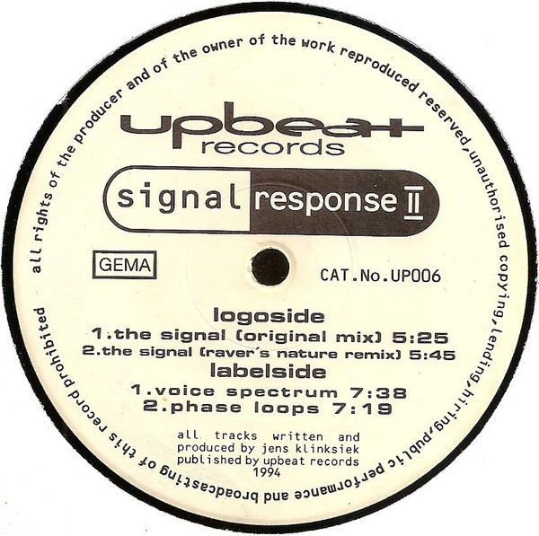 Signal Response - The Signal | Upbeat Records (UP 006) - 3 Signal Response - The Signal | Upbeat Records (UP 006) - 3