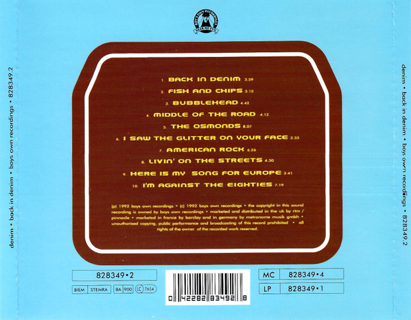 Denim - Back In Denim | Boy's Own Recordings (828349.2) - 2