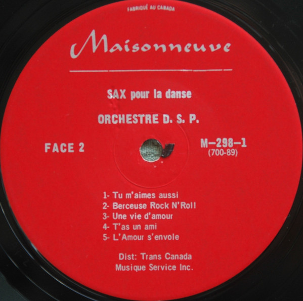 Orchestre D.S.P. - Sax Pour La Danse | Maisonneuve (M-298-1) - 3