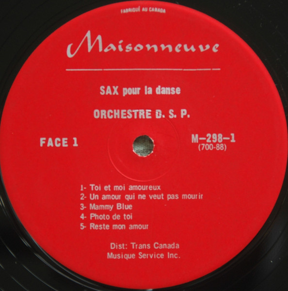 Orchestre D.S.P. - Sax Pour La Danse | Maisonneuve (M-298-1) - 4