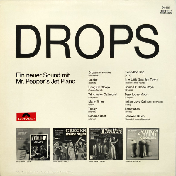 Mr. Pepper's Jet Piano - Drops | Polydor (249 115) - 2